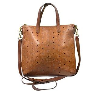 Madewell Transport Crossbody Bag Geo Hole Punch Edition - English Saddle - RARE